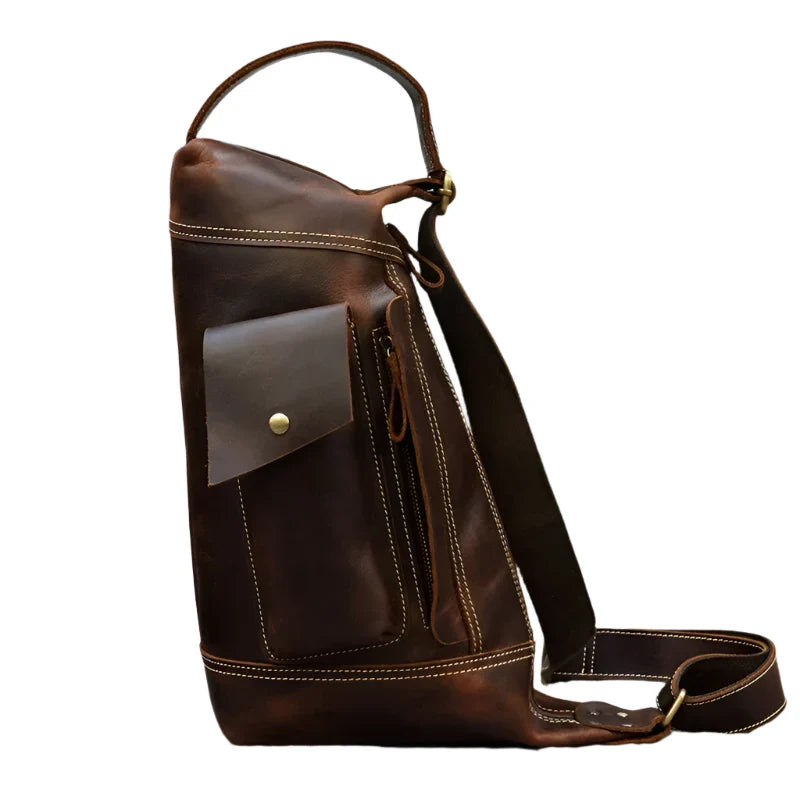 Liam | Men's Retro Crazy Horse Leather Crossbody Sling Travel Bag