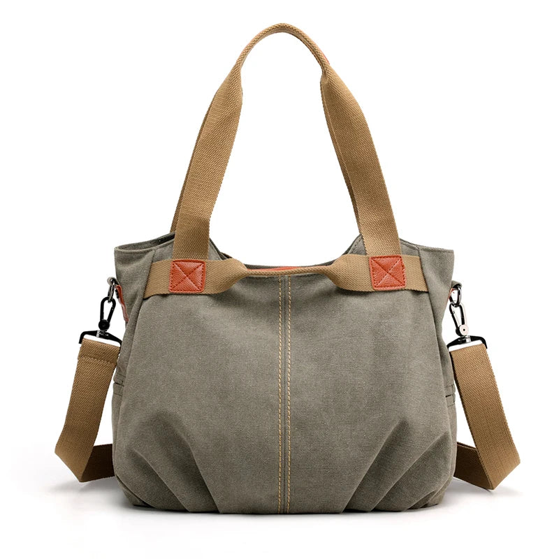 Sam | Women's Retro Canvas Large Capacity Tote Crossbody Messenger Handbag