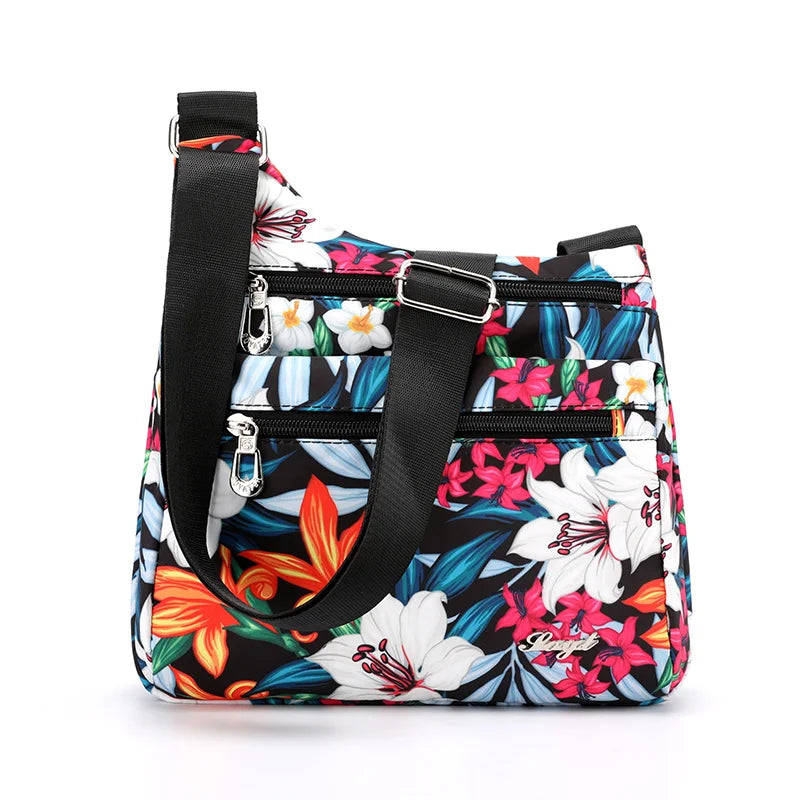 Nicole | Women's Nylon Multi-Pocket Travel Crossbody Messenger Bag