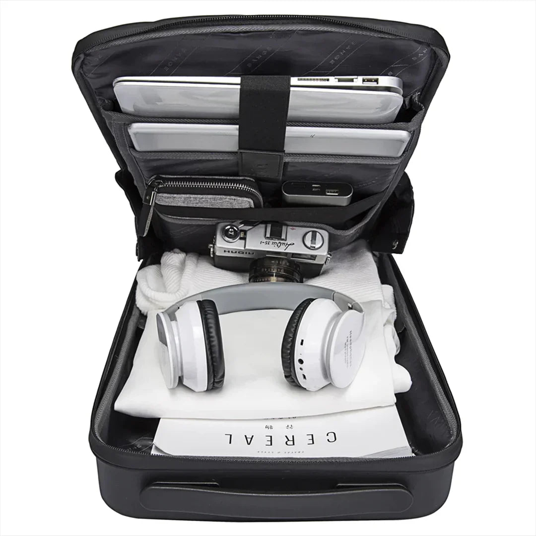 Men's Hardshell Security Backpack Lockable Anti-Theft Everyday Bag