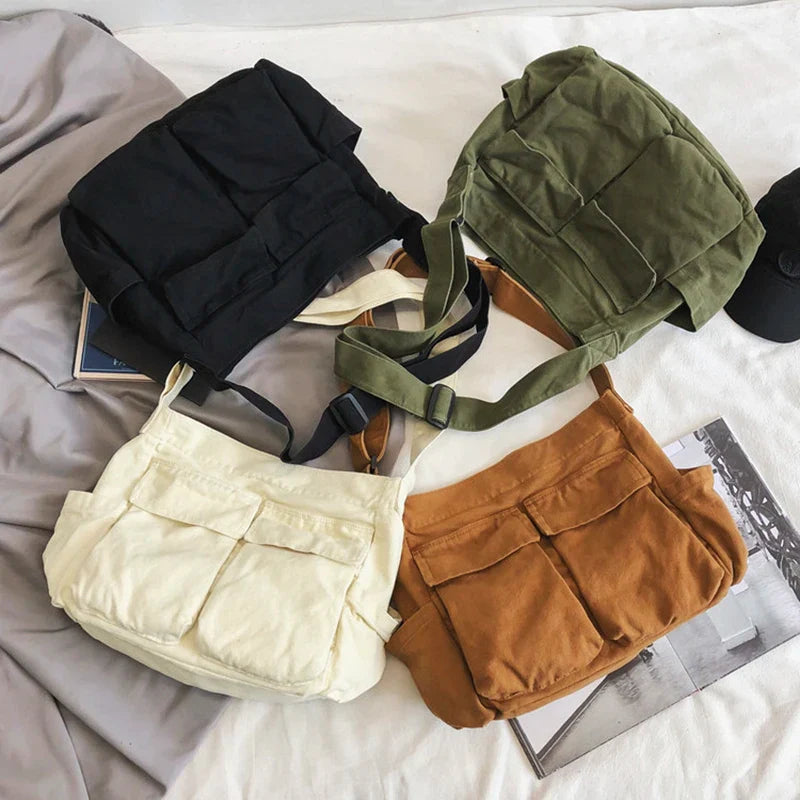 Ellie | Women's Vintage Canvas Large Crossbody Messenger Bag