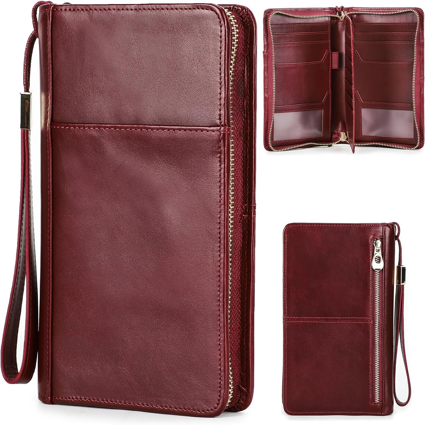 Sophia | Top Grain Leather Passport Wallet
