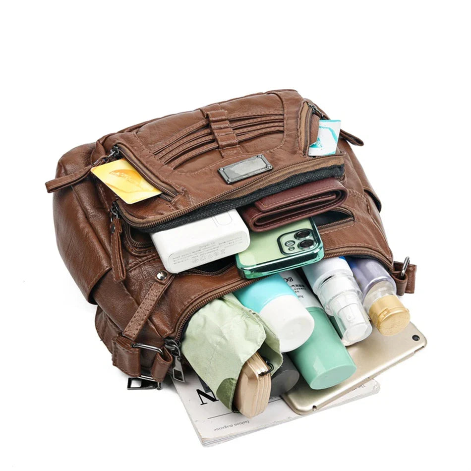 Elena | Women's PU Leather Large Crossbody Messenger Bag