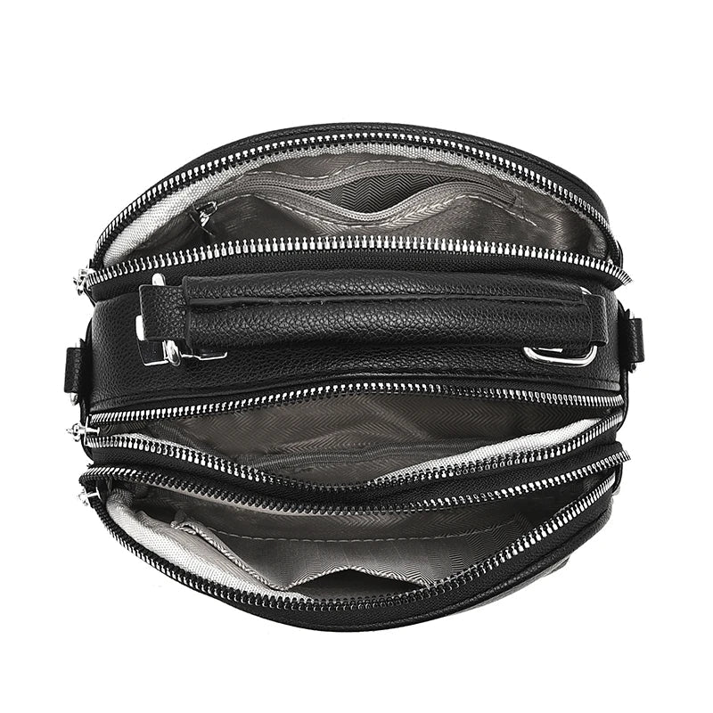 Emma | Women's Small Compact Multi-Zip Crossbody Handbag