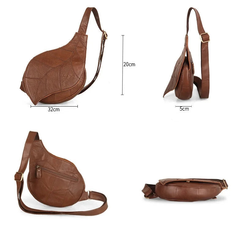Lila | Women's Leaf Shaped Leather Crossbody Sling Bag