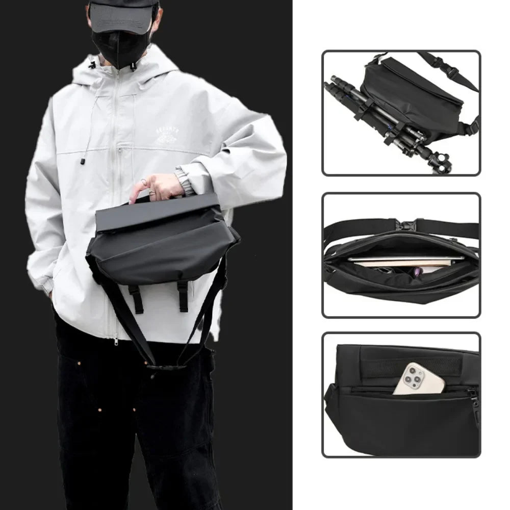 Men's Anti-Theft Expandable Crossbody Messenger Sling Travel Bag