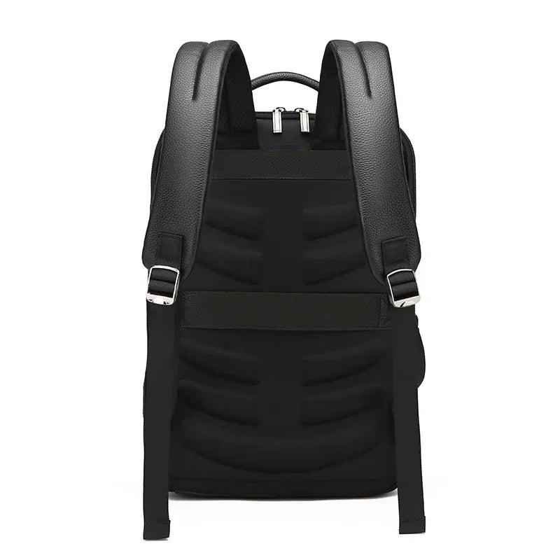 Ethan | Men's Classic Black PU Large Business Laptop Travel Backpack