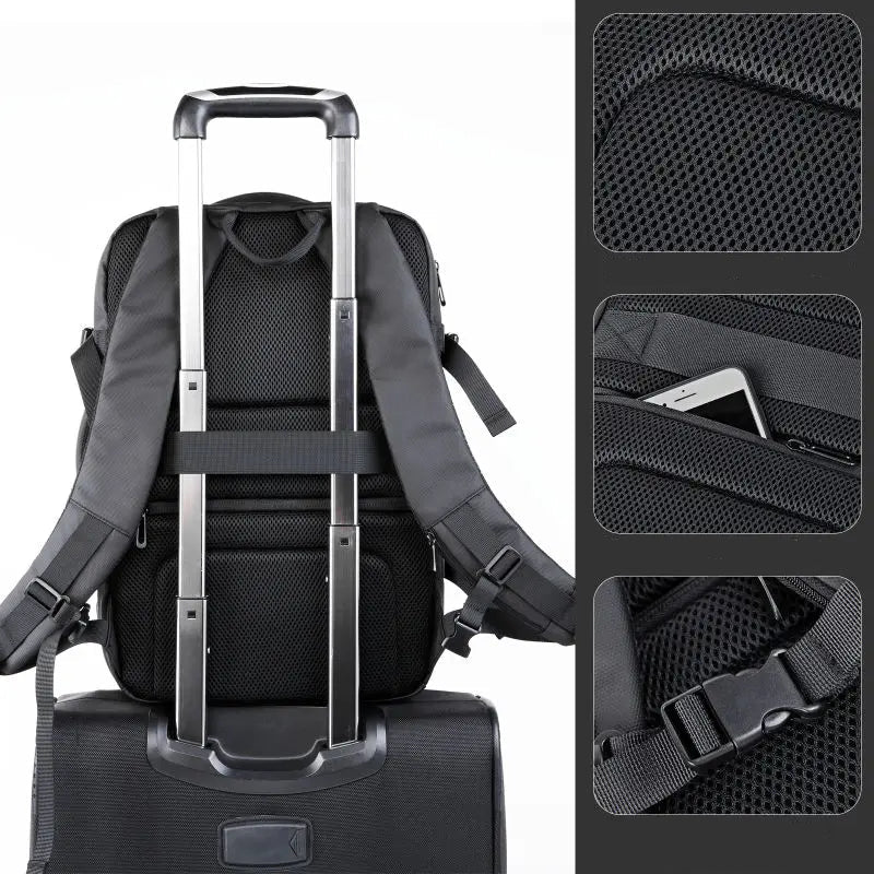 Lucas | Men's Large Expandable Travel Rucksack Laptop Backpack with USB Charging
