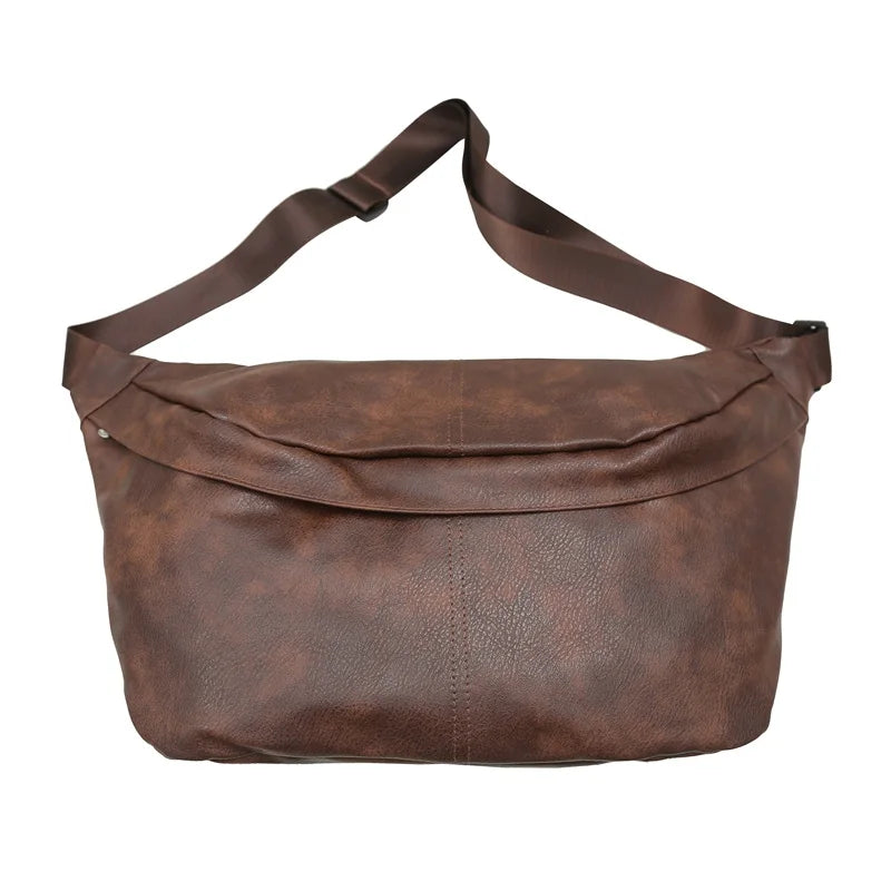 Mason | Men's Retro Leather Large Crossbody Chest Travel Bag