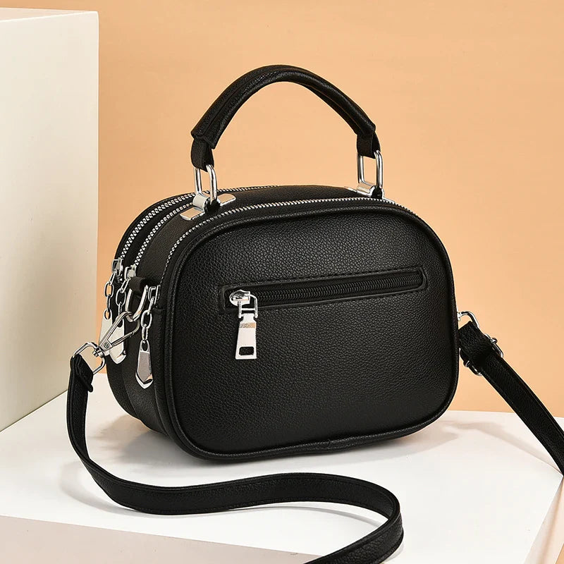 Emma | Women's Small Compact Multi-Zip Crossbody Handbag