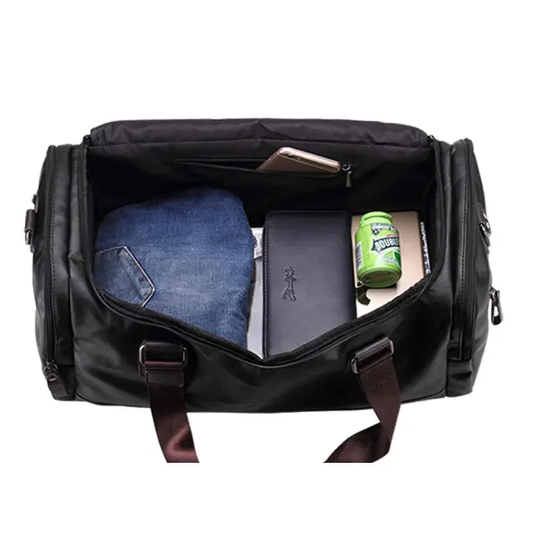 Harrison | Men's Premium Leather Weekender Travel Gym Duffle Bag