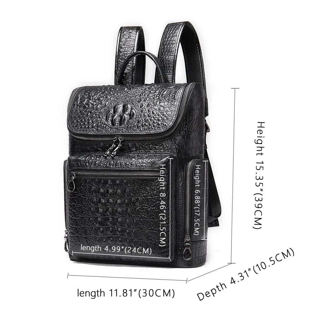 Maxwell | Men's Large Capacity Genuine Leather Business Travel Laptop Backpack