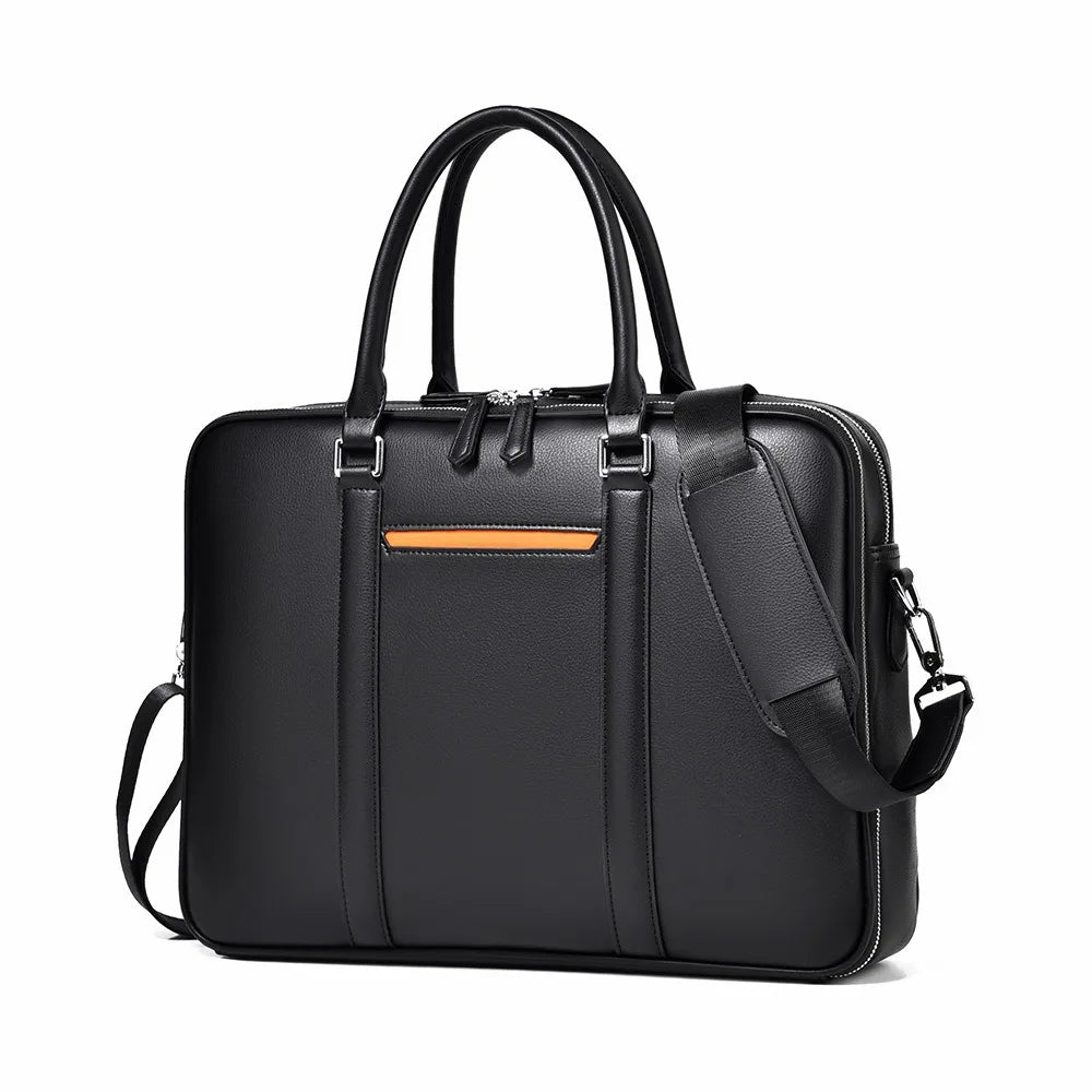 Manhattan | Leather Business Laptop Briefcase Crossbody Handbag