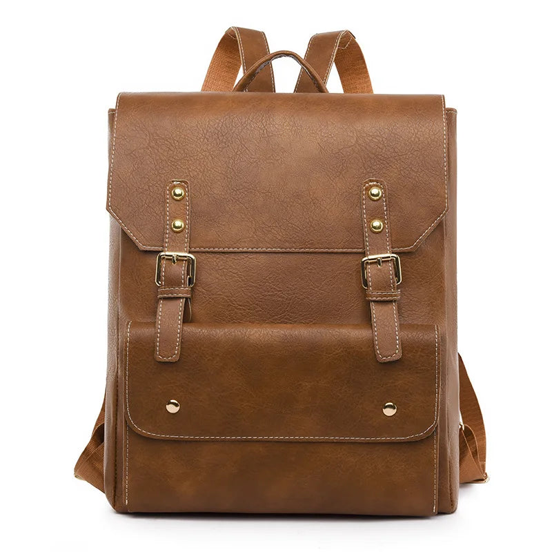 Evelyn | Women's Vintage Buckle Flap Travel Laptop Backpack