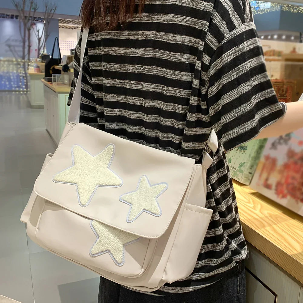 Zara | Women's Star Grunge Crossbody Messenger Bag