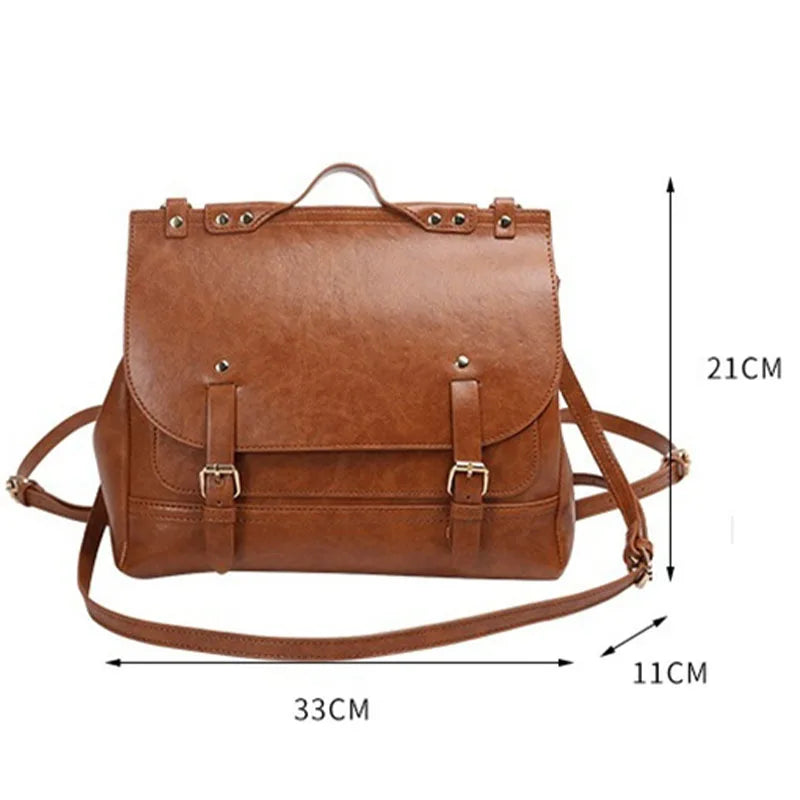 Women's Vintage Leather Convertible Crossbody Handbag