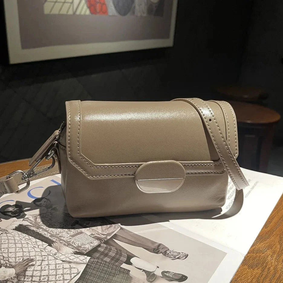 Chloe | Women's Genuine Leather Crossbody Messenger Bag with Buckle Closure