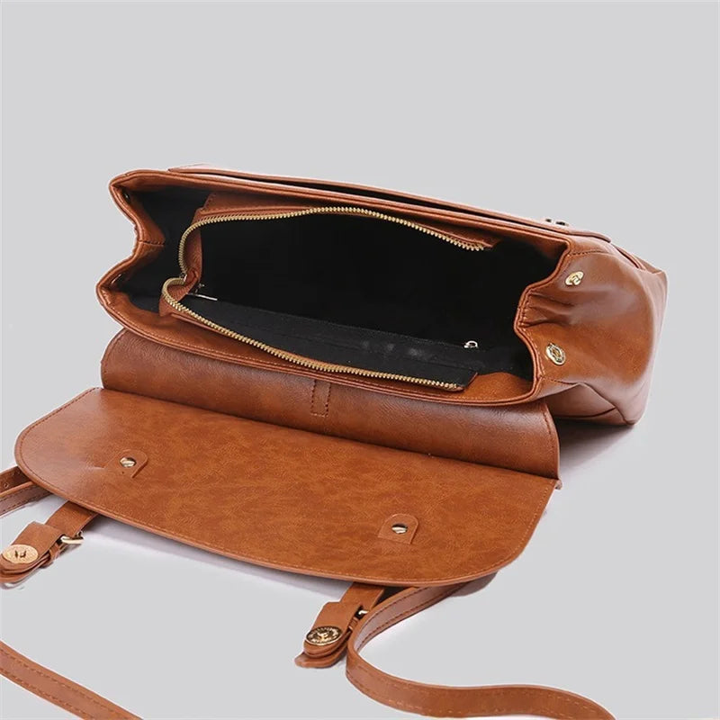 Women's Vintage Leather Convertible Crossbody Handbag