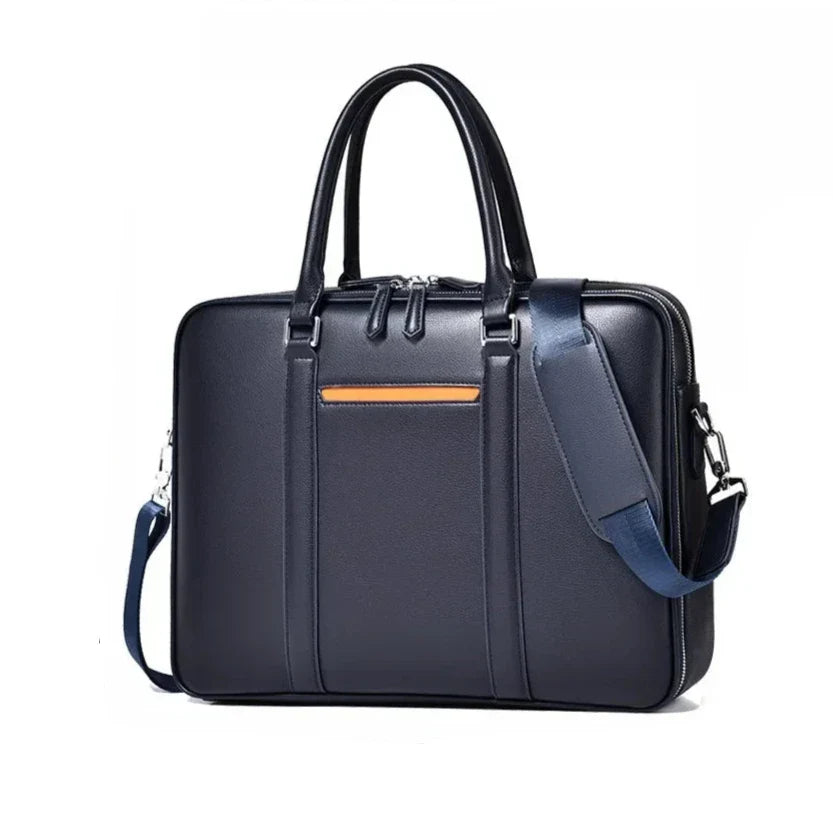 Manhattan | Leather Business Laptop Briefcase Crossbody Handbag