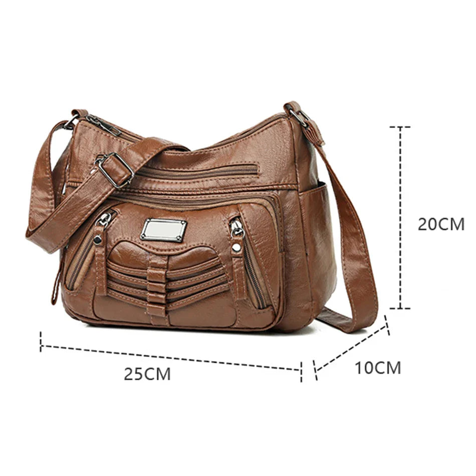 Elena | Women's PU Leather Large Crossbody Messenger Bag