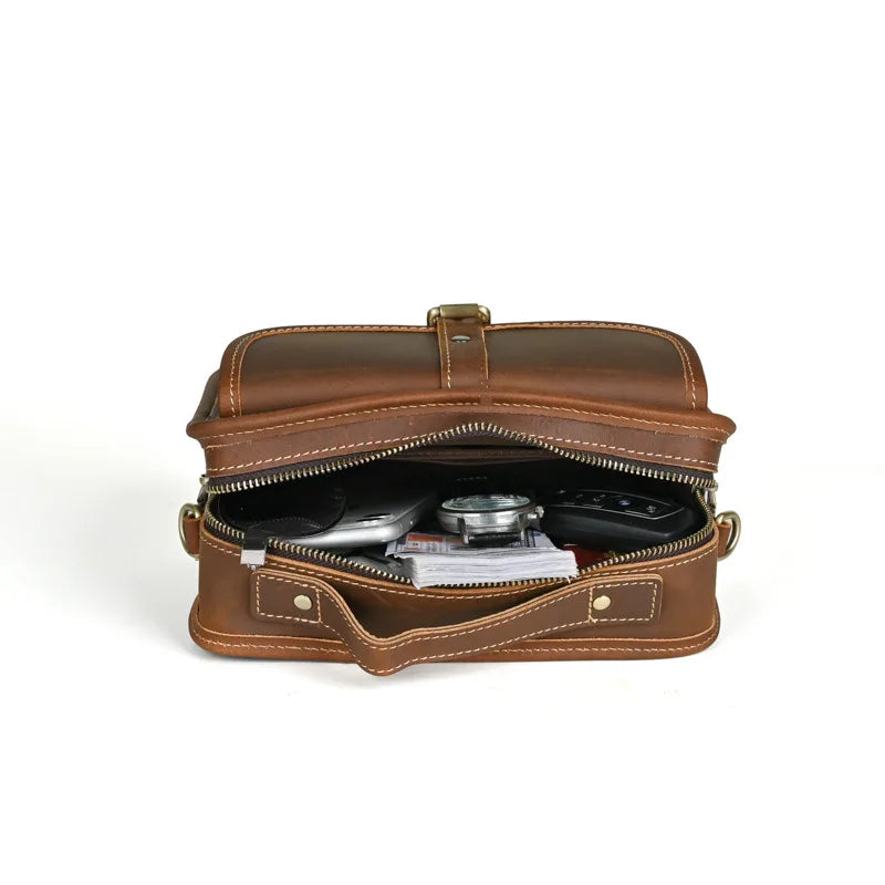 Henry | Men's Retro Leather Small Crossbody Messenger Handbag
