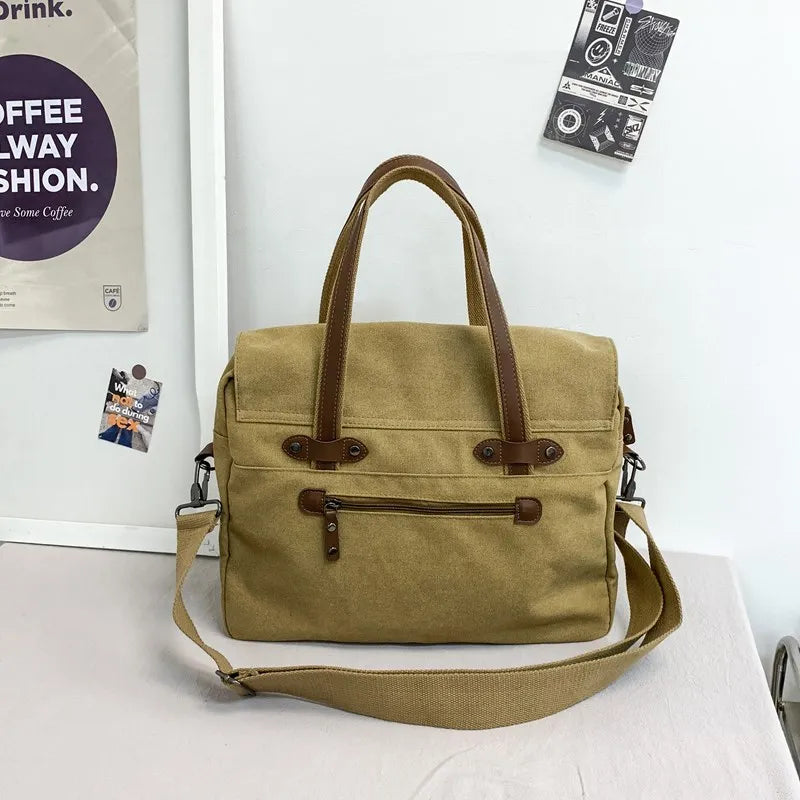 Nathan | Men's Vintage Canvas Large Crossbody Messenger Travel Bag