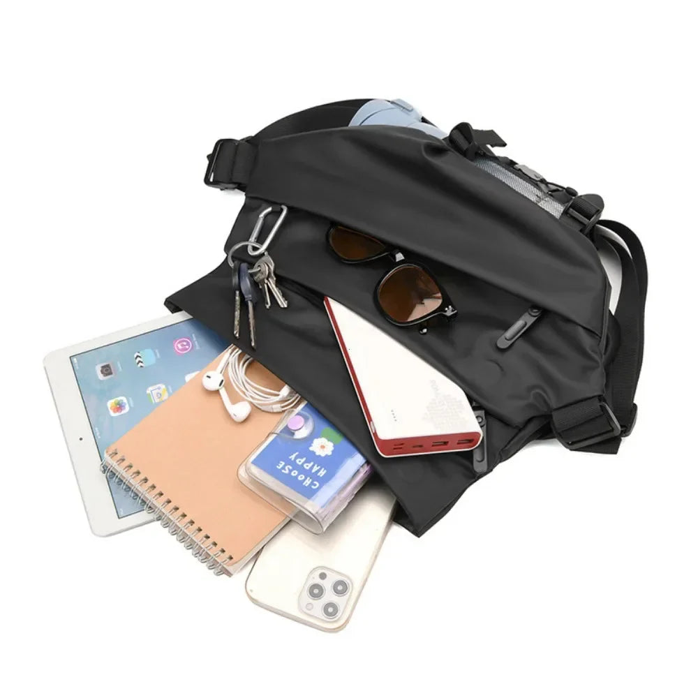 Men's Anti-Theft Expandable Crossbody Messenger Sling Travel Bag