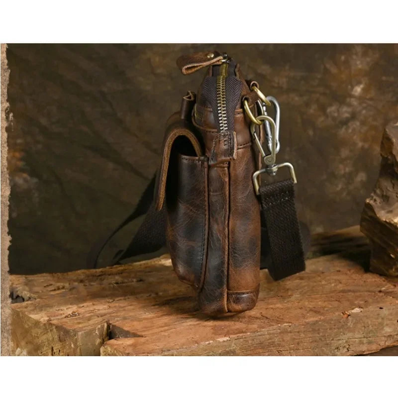 Men's James | Retro Genuine Leather Small Crossbody Bag