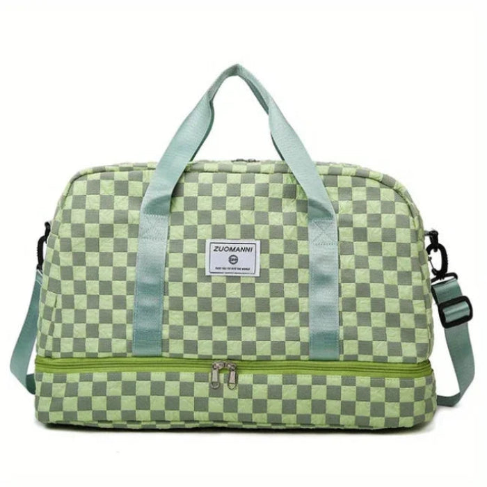 Maya | Women's Checkerboard Pattern Large Capacity Weekender Duffle Bag