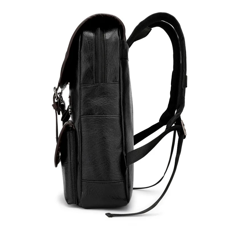 Summit | Men's PU Leather Large Capacity Waterproof Laptop Backpack