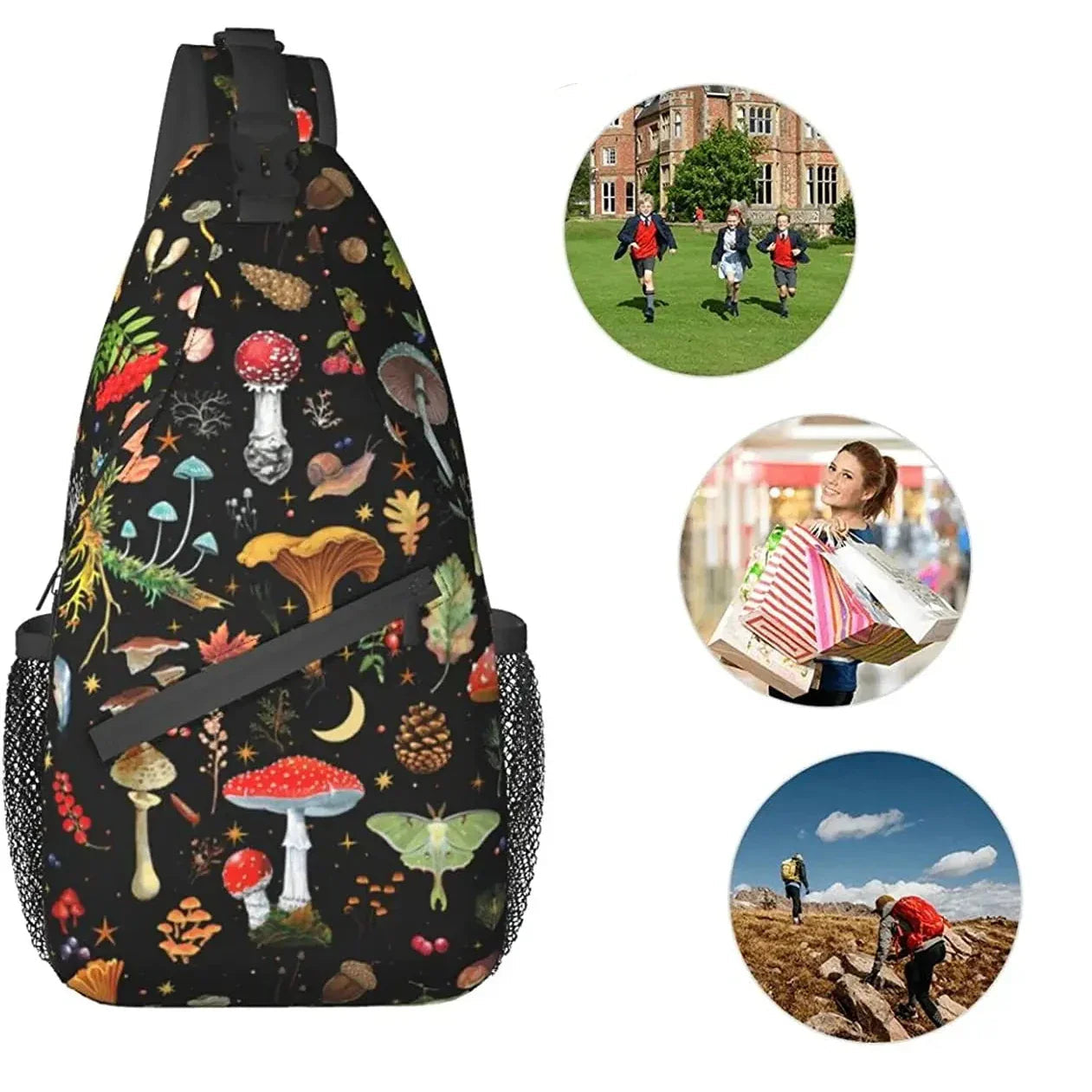 Avery | Men's Mushroom Print Crossbody Sling Bag