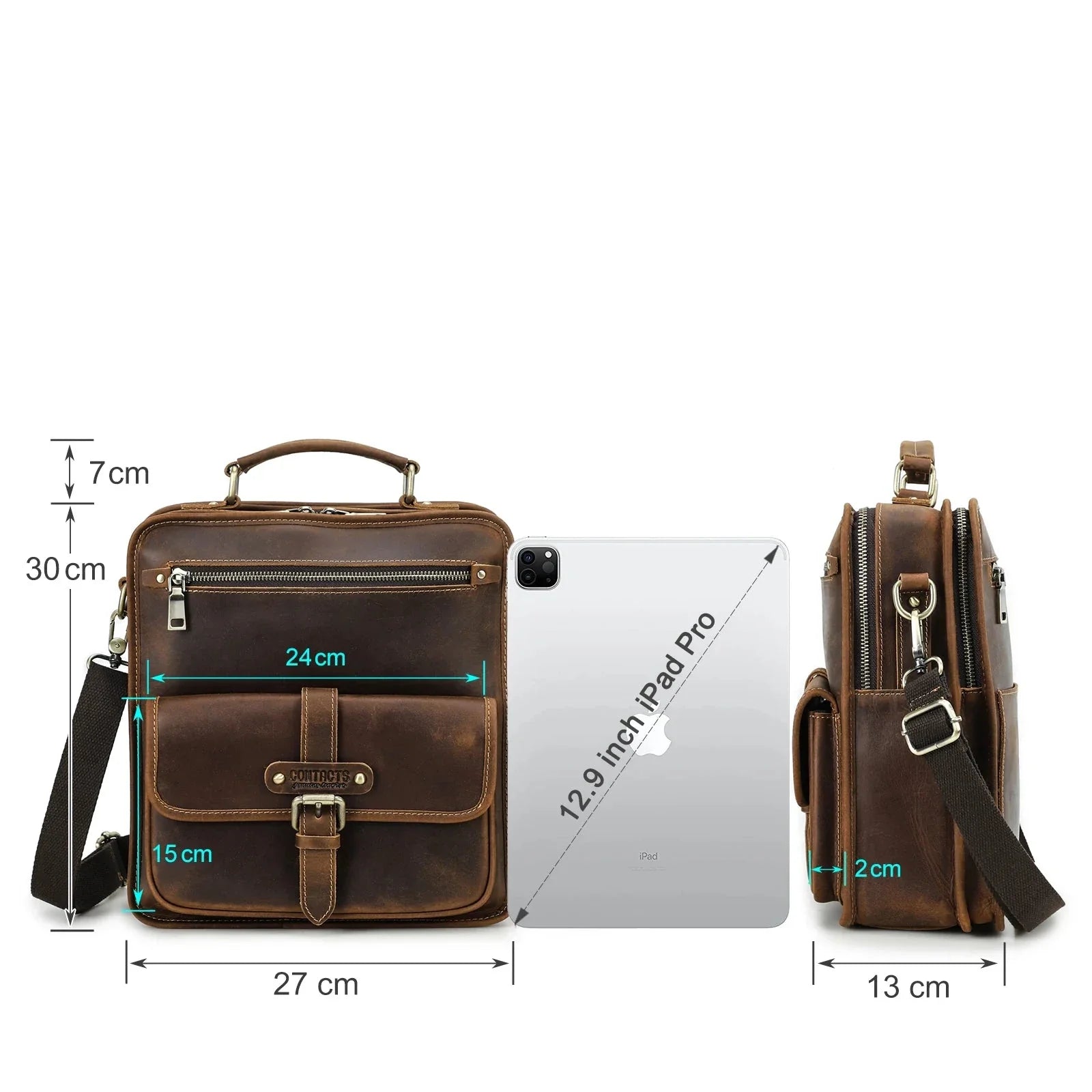 James | Men's Leather Crossbody Messenger Sling Bag