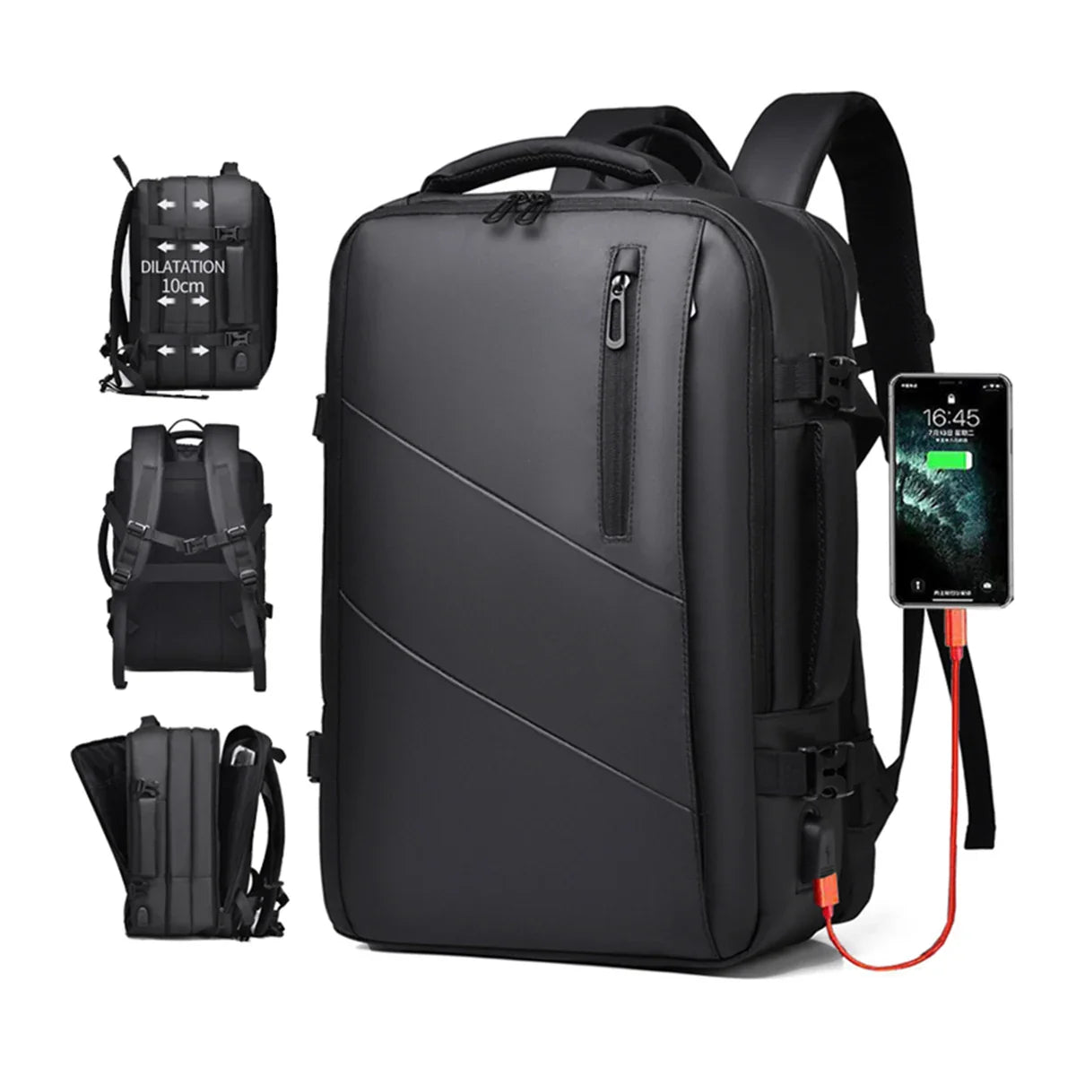 Men's Expandable Versatile Waterproof Travel Laptop Backpack
