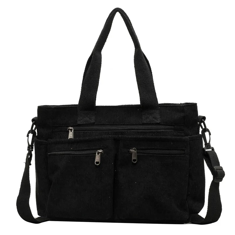 Harvey | Women's Solid Colour Corduroy Crossbody Messenger Bag