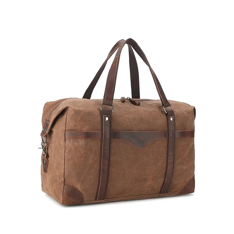 Vince | Men's Large Waxed Canvas Travel Weekender Garment Duffle Bag