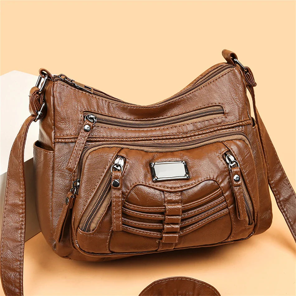 Elena | Women's PU Leather Large Crossbody Messenger Bag