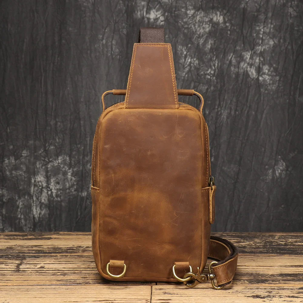Henry | Men's Vintage Leather Large Crossbody Sling Travel Bag