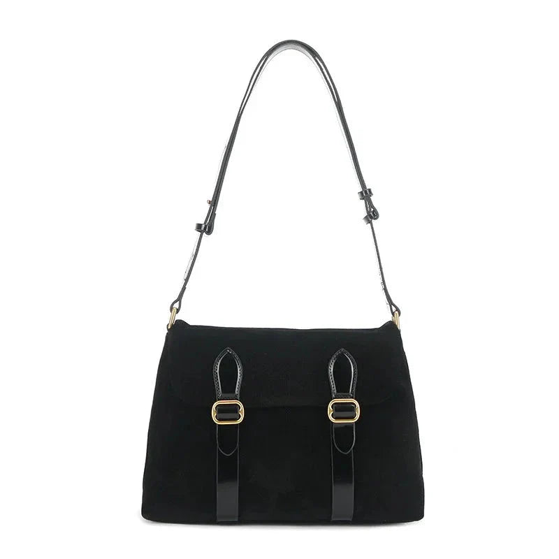 Women's Vintage Double Buckle Crossbody Messenger Bag