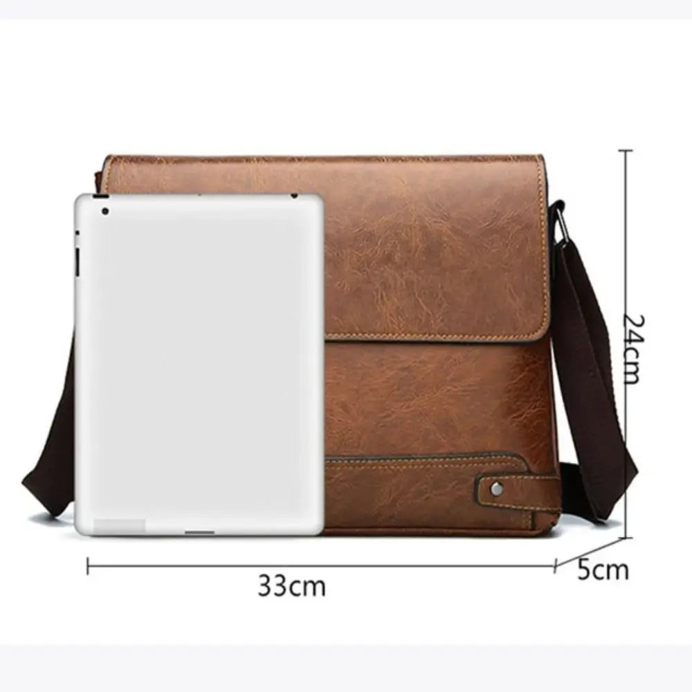 George | Men's Large Leather Commuter Messenger Bag