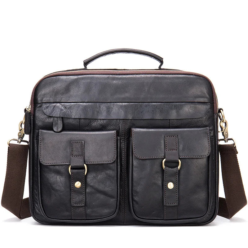 Alexander | Men's Genuine Leather Briefcase Crossbody Messenger Travel Handbag