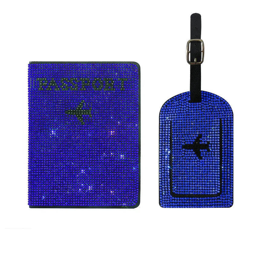 Glittering Passport Holder & Luggage Tag Set