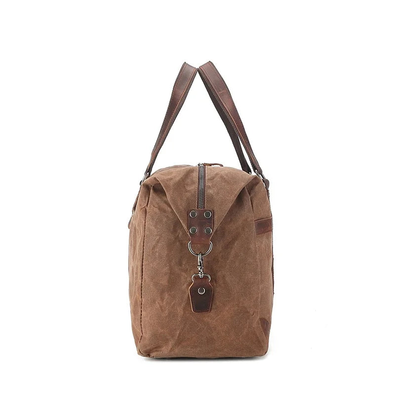 Vince | Men's Large Waxed Canvas Travel Weekender Garment Duffle Bag