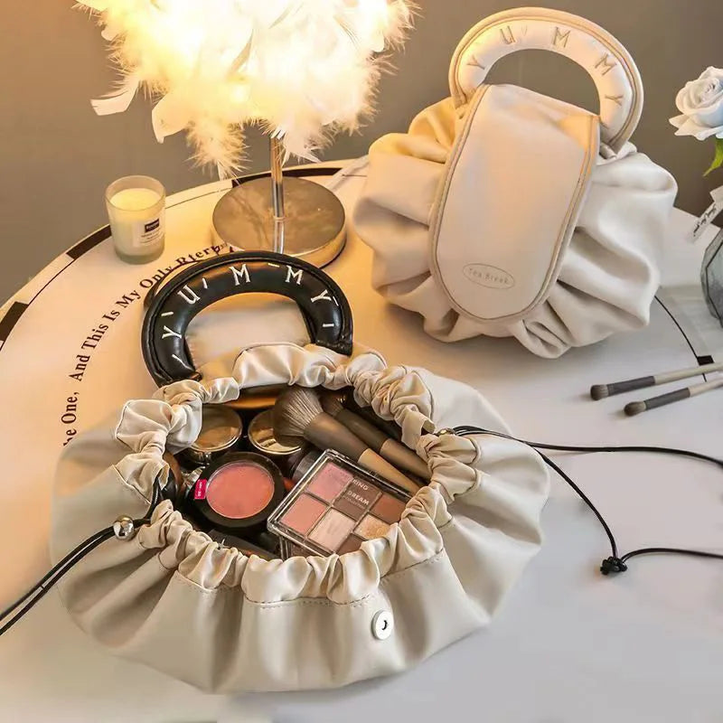 Women's Large Foldable Drawstring Cosmetic Makeup Travel Bag