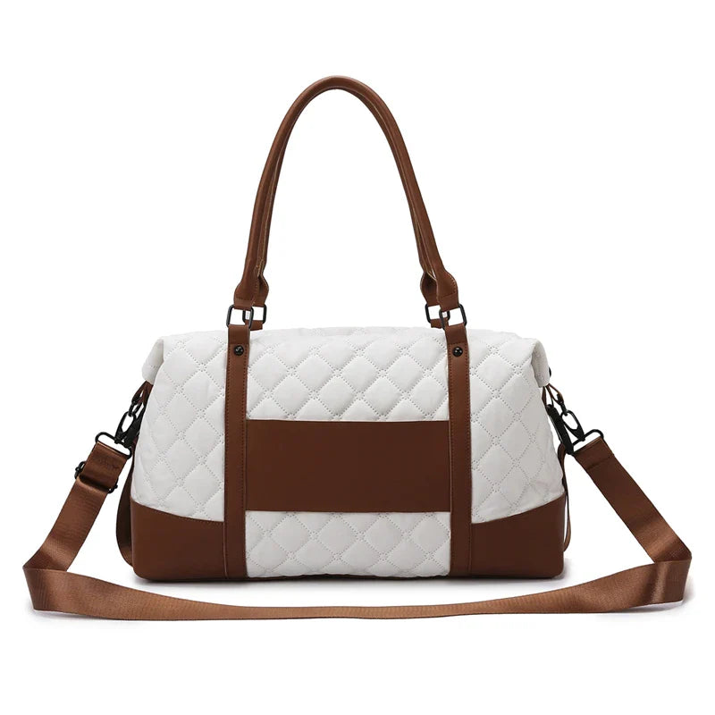 Sofia | Women's Diamond-Pattern Large Capacity Sports Travel Garment Duffle Bag
