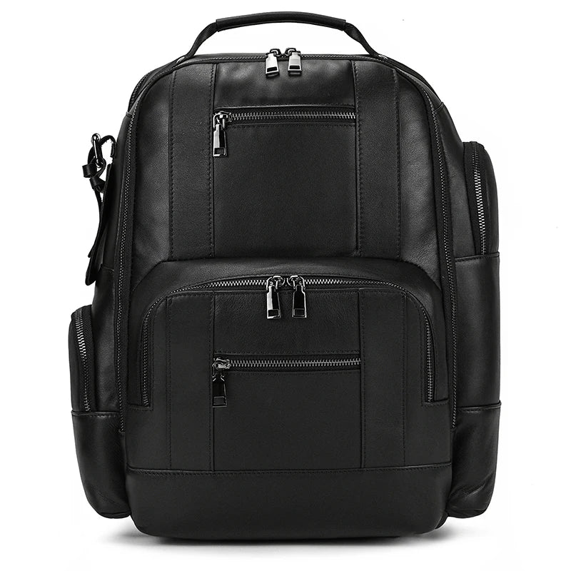 Men's Vintage Leather Large Travel Hiking Laptop Backpack