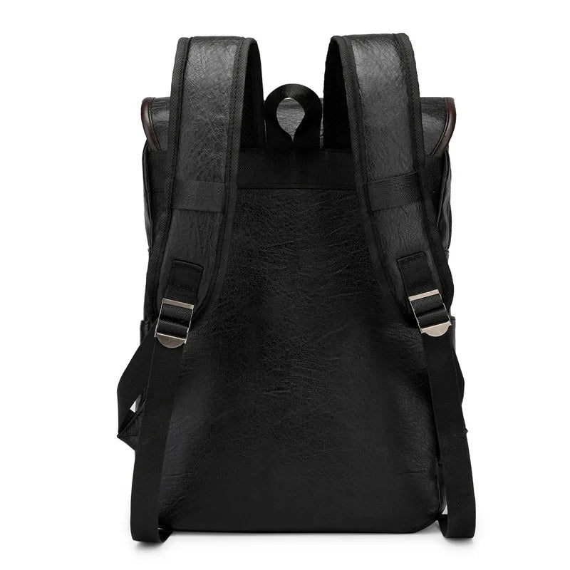 Summit | Men's PU Leather Large Capacity Waterproof Laptop Backpack