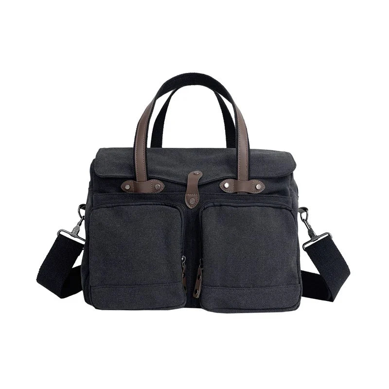 Nathan | Men's Vintage Canvas Large Crossbody Messenger Travel Bag