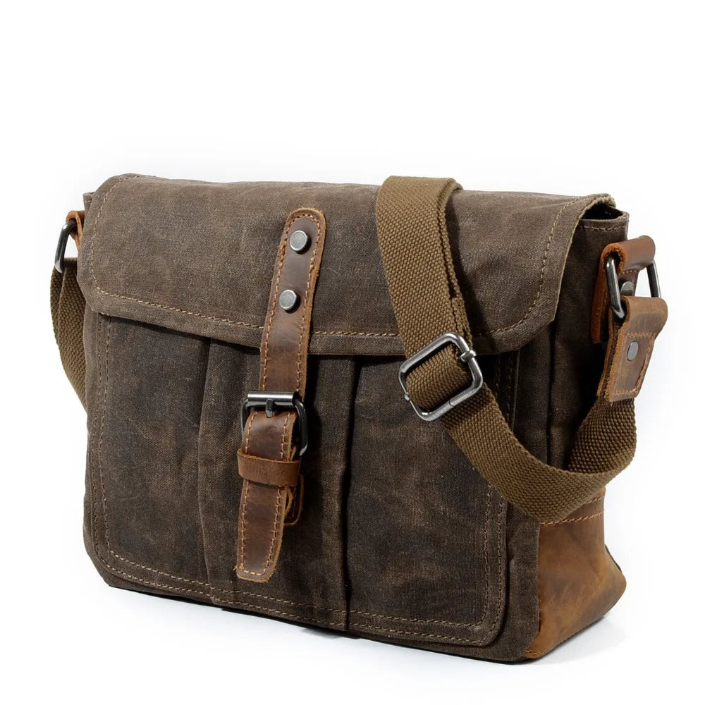 Men's Vintage Waterproof Canvas Crossbody Messenger Bag