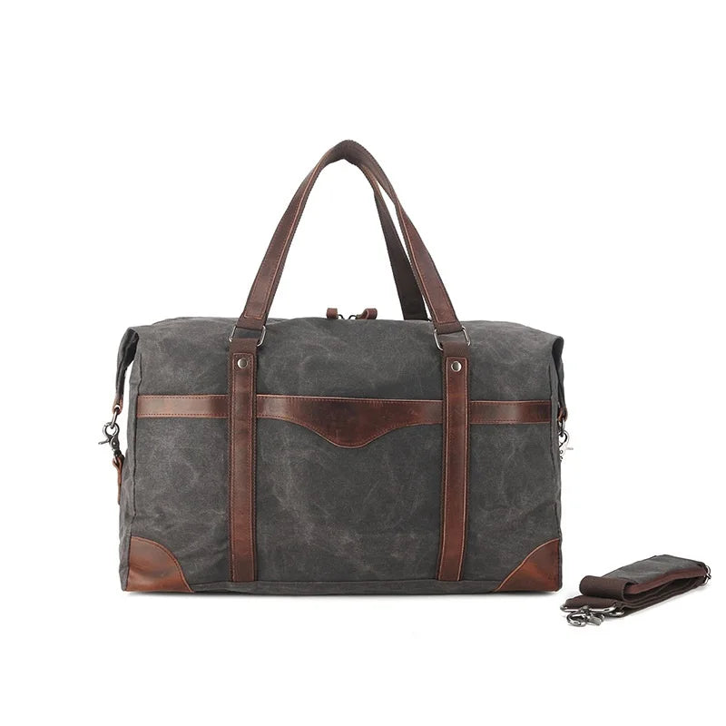 Vince | Men's Large Waxed Canvas Travel Weekender Garment Duffle Bag