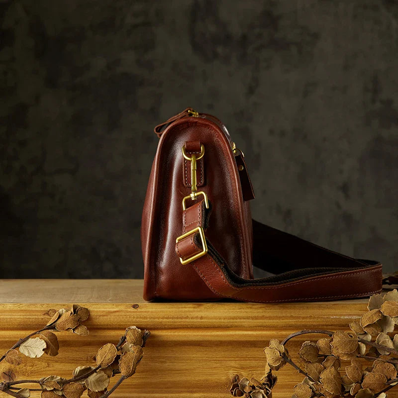 Men's Top Layer Cowhide Business Crossbody Messenger Shoulder Bag